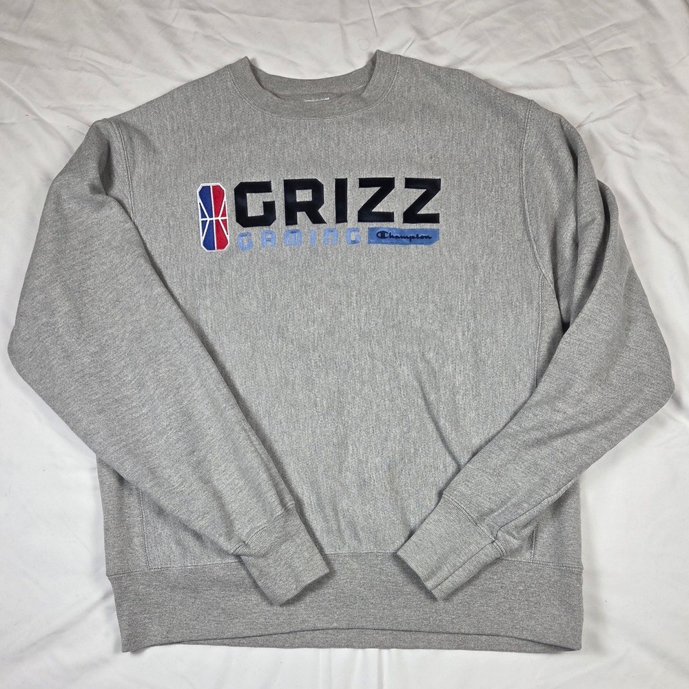 Champion Reverse Weave Sweatshirt Mens Large Grey Grizz Gaming NBA 2K League